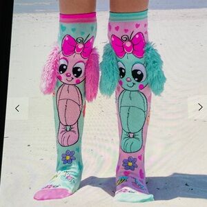 Madmia Adorable Bunny Pink and Blue Socks with Fluffy Ears. Kids 6 yrs. and up.